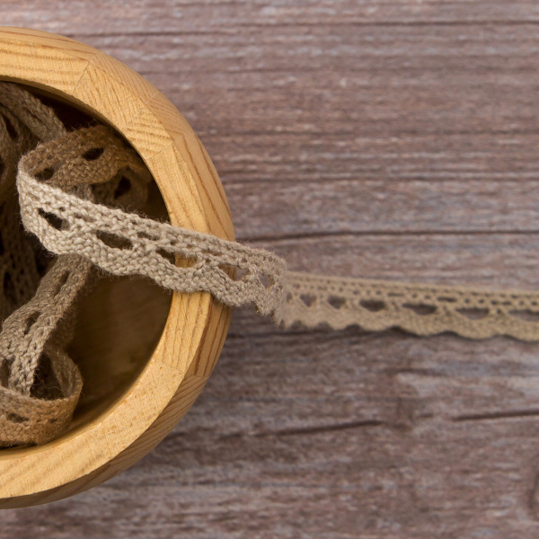 Мерсеризованное хлопковое кружево, 10 мм, цвет серо-зеленый. Арт 1689/K7                 