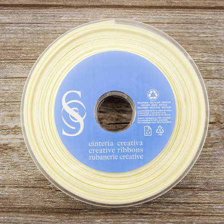 Косая бейка хлопок/полиэстер 20 мм, 25 м, цвет 12, слоновая кость. Арт 6120-20мм-12            