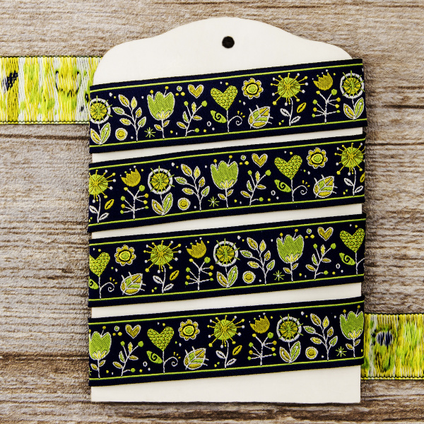 Лента жаккард SAFISA, 25 мм, 15 м, цвет 04. Арт 9218-25мм-04