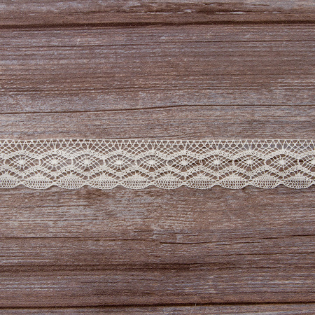 Мерсеризованное хлопковое кружево, 30 мм, цвет экрю. Арт 2227/72