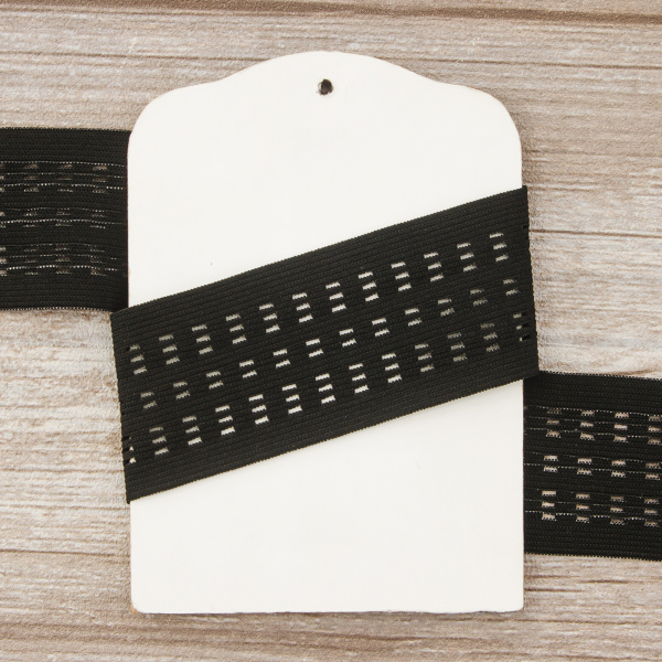 Резинка поясная решетчатая, 45 мм, 25 м, цвет 01 черный. Арт 4796-45мм-01