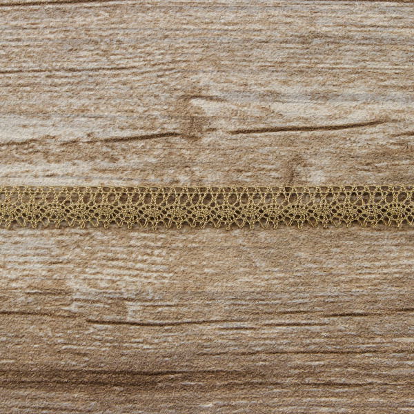 Мерсеризованное хлопковое кружево, 10 мм, цвет какао. Арт 3221/5T