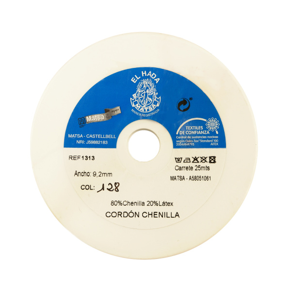 Резинка декоративная "шенилл" 9,2 мм, цвет красный. Арт 1313/128