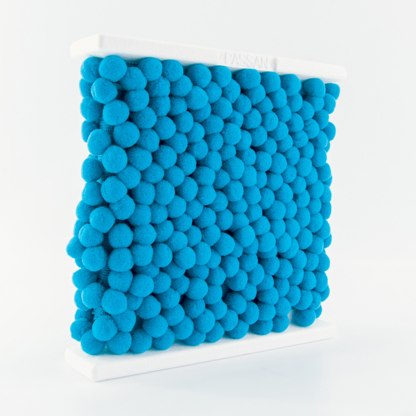 Тесьма с помпонами, диаметр 20 мм, цвет бирюзовый. Арт PA-40-col.517