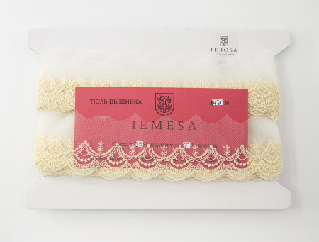 Кружево-вышивка на тюле, 22 мм, 14,6 м. Арт 41703/02