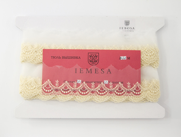 Кружево-вышивка на тюле, 22 мм, 14,6 м. Арт 41703/02