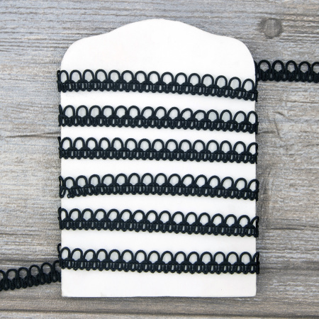 Тесьма PEGA тип отделочная, цвет черный, 10 мм. Арт 844150010A7001          