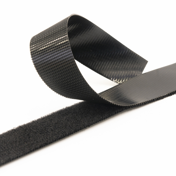 Липучка велюр-петельная пришивная, 2 части, ширина 20 мм, цвет черный, рулон 12 м. Арт N4315/BLAC