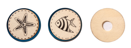 Набор декоративных самоклеющихся дисков  "Рыбка, морская звезда.". Арт 46192000