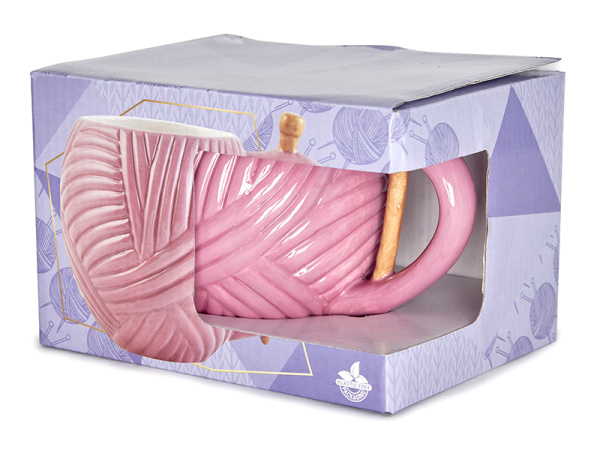 Кружка в виде клубка с узором и ручкой, 500 мл. Арт N4371.6