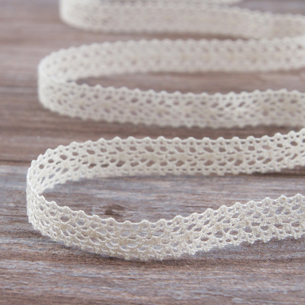 Мерсеризованное хлопковое кружево, 16 мм, шампань. Арт 2097/72
