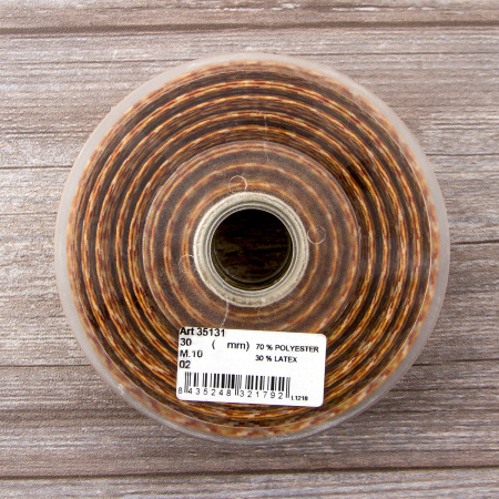 Резинка декоративная, 30 мм, цвет горчичный, 10 м. Арт 35131-30мм-02