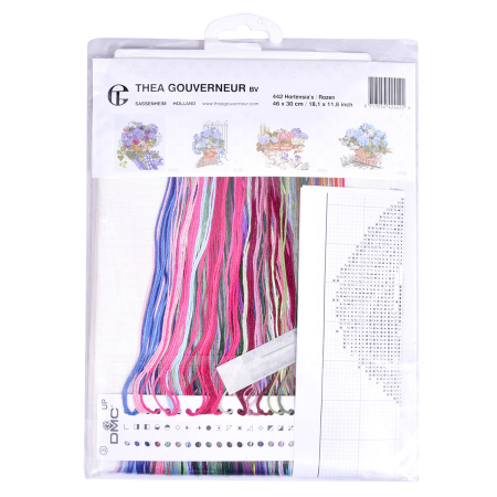 Набор для вышивания "Гортензия и роза", канва аида 16 ct. Арт 442A                    