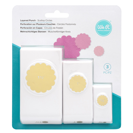 Набор фигурных дыроколов "Круг с фестончатым краем" для создания объемной композиции. Арт 662044