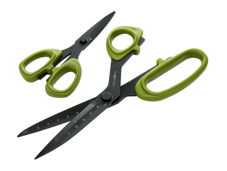 Набор ножниц для шитья и рукоделия, цвет черный, 21 и 13,5 см. Арт 9361042