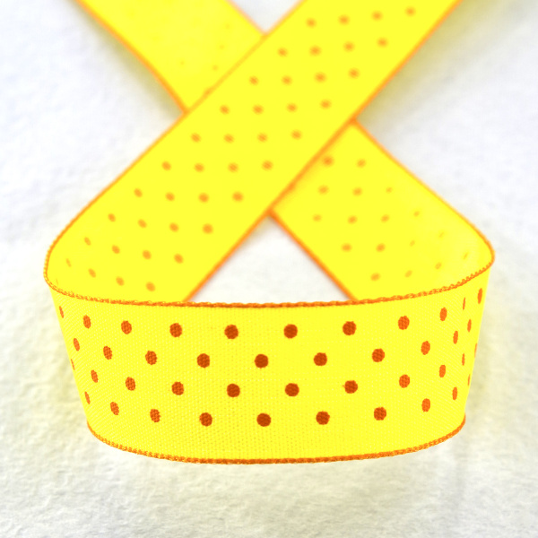 Лента с рисунком SAFISA, 15 мм, 15 м, цвет 32, желтый. Арт 25314-15мм-32