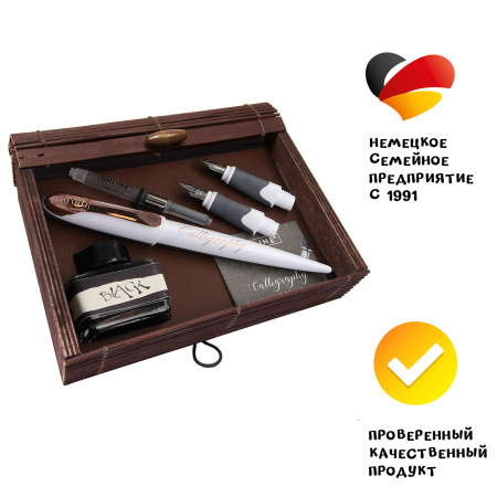 Набор для каллиграфии "Air Best Writer", 6 предметов, корпус ручки белый/серый с розовым золотом. Арт 10045