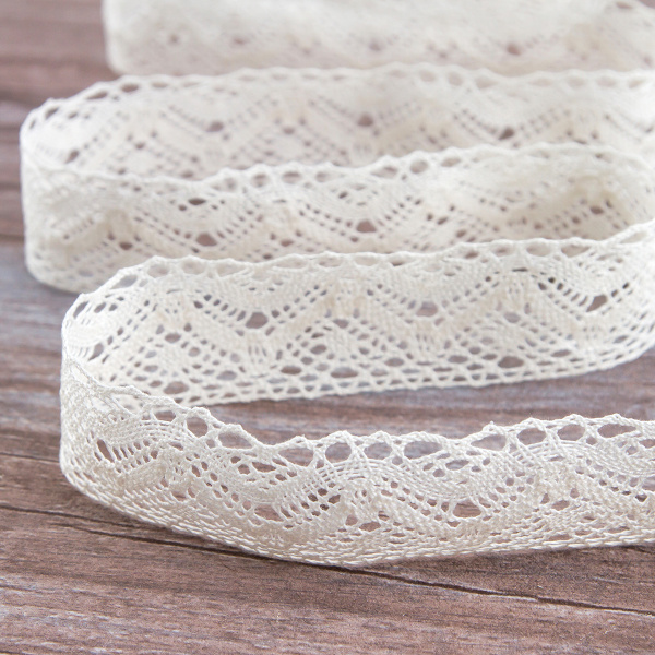 Мерсеризованное хлопковое кружево, 39 мм, шампань. Арт 2144/72