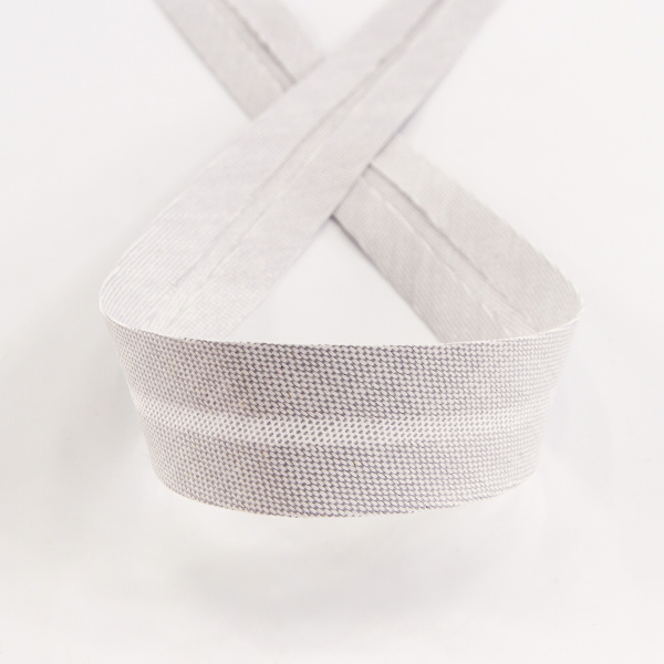 Косая бейка хлопок, 20 мм, 20 м, цвет 27, цвет светло-серый. Арт 6570-20мм-27