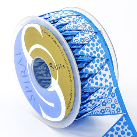 Лента жаккард "Флажки" SAFISA, 36 мм, 15 м, цвет 01. Арт 9201-36мм-01