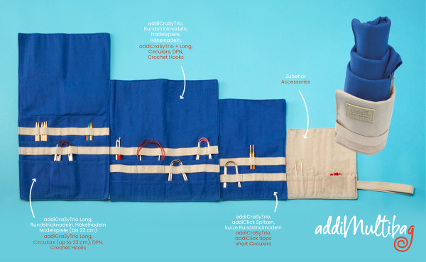 Органайзер addiMultibag для хранения спиц и крючков, текстильный, 90 х 25 см, 4 отделения. Арт 620-2