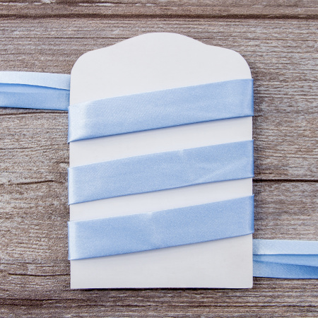 Косая бейка атласная  на блистере SAFISA, 20 мм, 2,5 м, цвет 04, светло-голубой. Арт P06260-20мм-04          