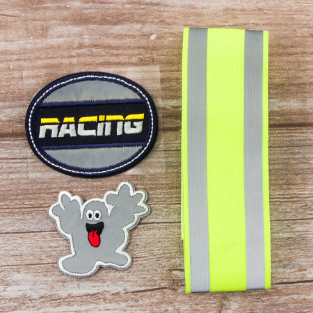 Комплект светоотражающих аппликаций + манжета, "звезда и привидение". Арт 1050RSB                 