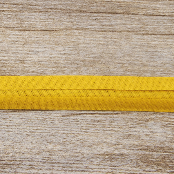 Косая бейка хлопок/полиэстер 20 мм, 25 м, цвет 54, бежево-золотистый . Арт 6120-20мм-54            