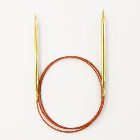 Спицы круговые позолоченные с удлиненным кончиком, №5,5, 100 см. Арт 755-7/5.5-100