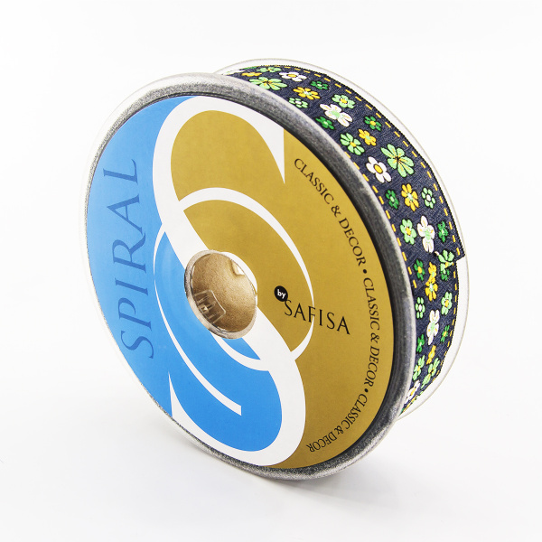 Лента жаккард SAFISA, 33 мм, 15 м, цвет 02. Арт 9164-33мм-02            