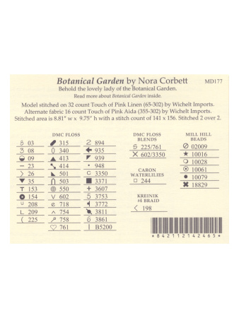 Схема для вышивания MIRABILIA "Ботанический сад". Арт MD177