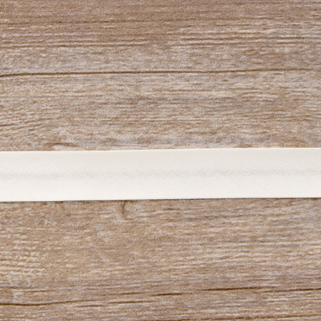 Косая бейка хлопок, 20 мм, 20 м, цвет 02, цвет белый. Арт 6570-20мм-02    