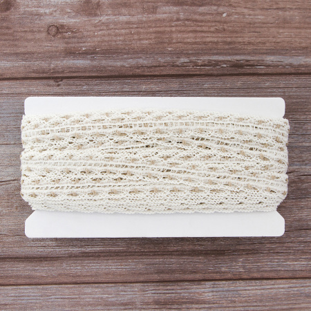 Мерсеризованное хлопковое кружево, 22 мм, айвори. Арт 2151/18