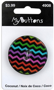 Пуговица My Buttons - Coconut "Dark Chevron"