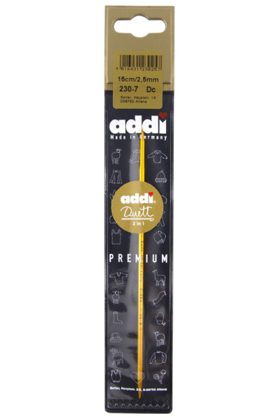 Крючок, вязальный, алюминий addiDuett №2,5, 15 см. Арт 230-7/2.5-15