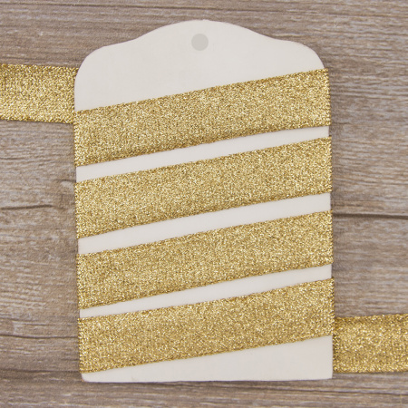 Тесьма PEGA уплощенная с люрексом, цвет золотой, 22,5 мм. Арт 881113961X7000          