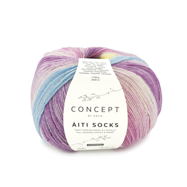 Пряжа Aiti Socks&More , 40% шерсть, 35% лиоцелла, 25% полиамид, 100 г, 400 м. Арт 1419.200