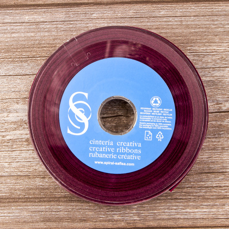 Косая бейка хлопок/полиэстер 20 мм, 25 м, цвет 30, бордо. Арт 6120-20мм-30            