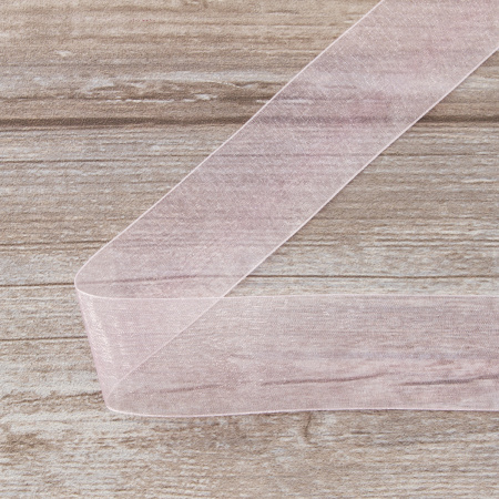 Лента органза SAFISA мини-рулон, 39 мм, 2 м, цвет 05, розовый. Арт P00520-39мм-05          