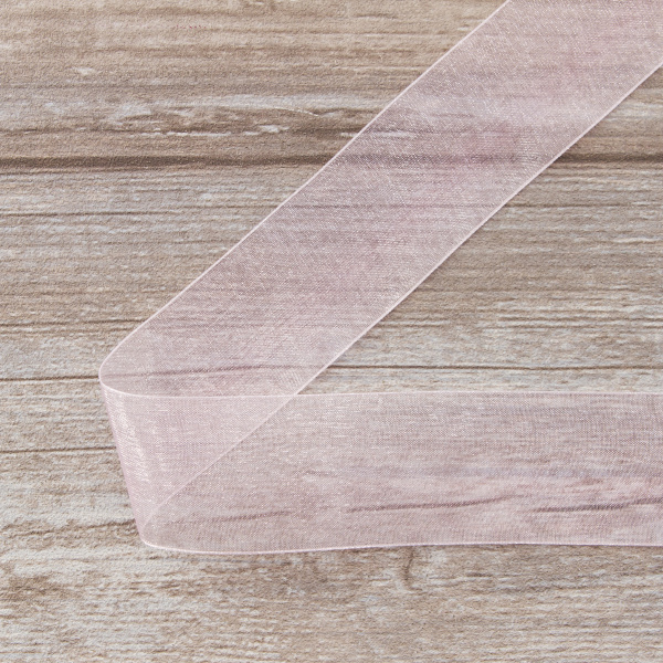 Лента органза SAFISA мини-рулон, 39 мм, 2 м, цвет 05, розовый. Арт P00520-39мм-05          