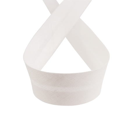 Косая бейка хлопок/лён, 20 мм, 20 м, цвет 02, небелёный. Арт 6602-20мм-02   