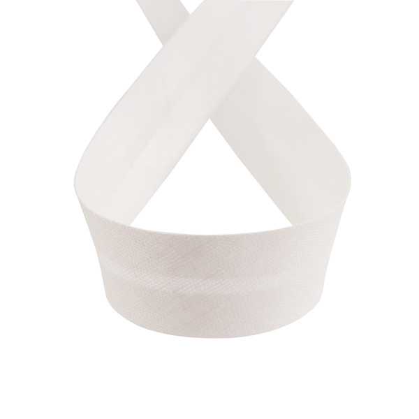 Косая бейка хлопок/лён, 20 мм, 20 м, цвет 02, небелёный. Арт 6602-20мм-02   