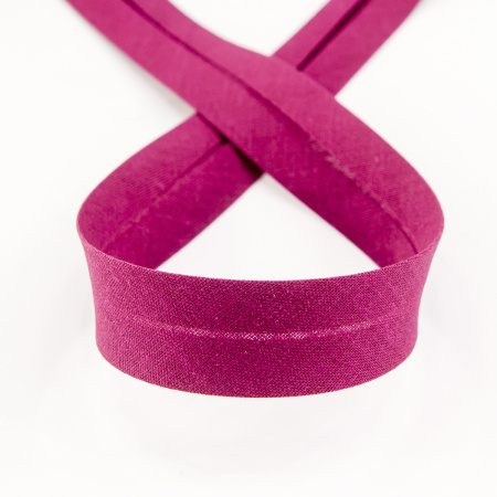 Косая бейка хлопок/полиэстер 20 мм, 25 м, цвет 30, бордо. Арт 6120-20мм-30            