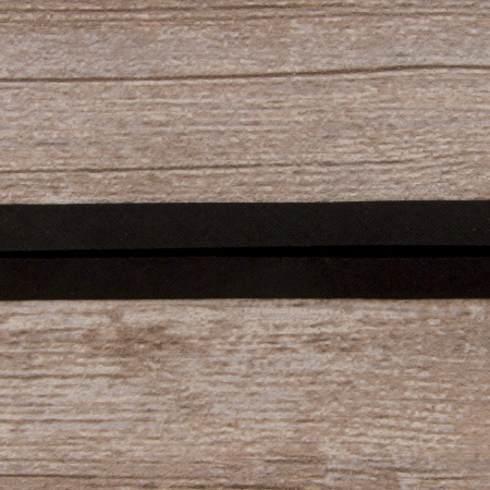 Косая бейка хлопок/полиэстер, 18 мм, 25 м, цвет 01, черный. Арт 6120-18мм-01