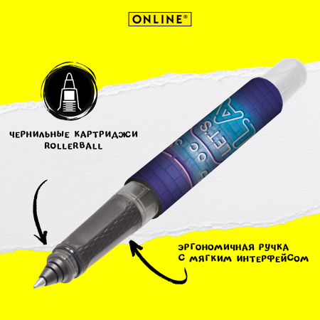 Ручка-роллер "College" с синим картриджем, толщина линии 0.7 мм, принт "Let´s Play". Арт 12606/3D