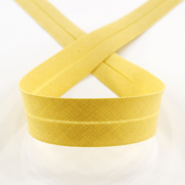 Косая бейка хлопок/полиэстер 20 мм, 25 м, цвет 63, бежевый. Арт 6120-20мм-63            