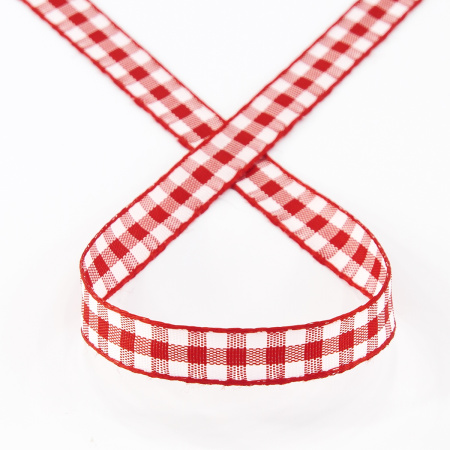 Лента с рисунком клетка SAFISA, 11 мм, 25 м, цвет 14, красный. Арт 469-11мм-14             