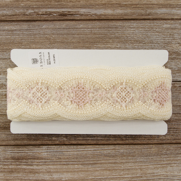 Кружево-вышивка на тюле, 40 мм. Арт 42213/03