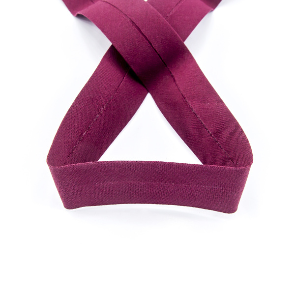 Косая бейка хлопок/полиэстер на блистере, 30 мм, 2,5 м, цвет 30, Бордовый. Арт P06120-30мм-30          