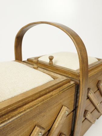 Шкатулка для рукоделия, бук, 3 этажа, коричневый. Арт 31/151/2                